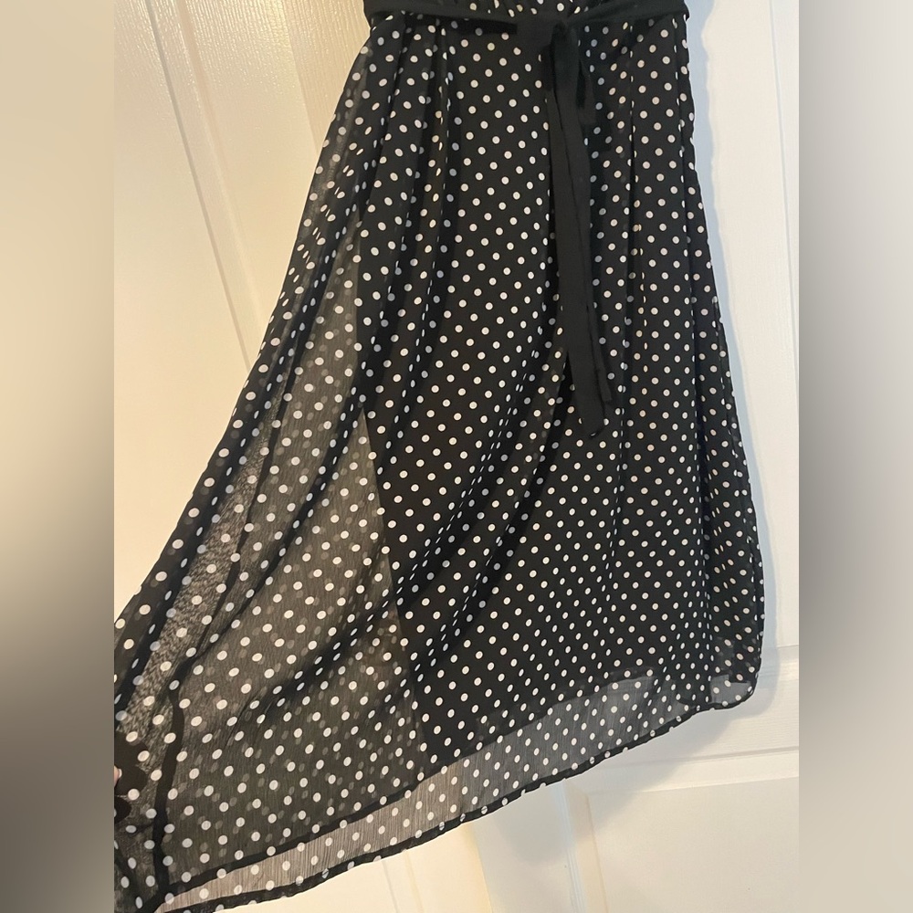 Merona Black and White Polka Dot Midi Dress - Picture 7 of 7